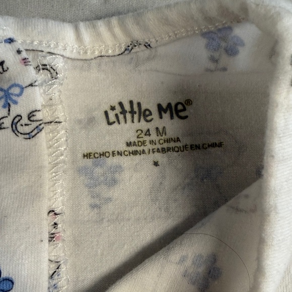 Little Me - 24M - Adorable Cream and Blue Elephant Print Dress - Picture 3 of 3